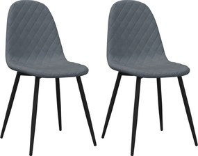 vidaXL 2 db sötétszürke bársony étkezőszék