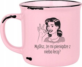 Bögre Rózsaszín Retro Ajándék Vicces Nap Van Pénzem Az Égből Repülnek