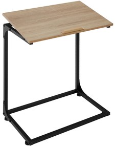 tectake 404442 oldalasztal dönthető asztallappal ruston 55x35x66,5cm - könnyű fa, tölgy sonoma