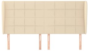 krémszínű szövet fejtámla szárnyakkal 203x23x118/128 cm
