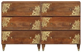 oldalszekrény 2 db mézbarna 60x33.5x75 cm szilárd durfa mangó