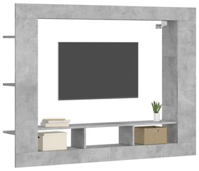 betonszürke szerelt fa TV-szekrény 152x22x113 cm