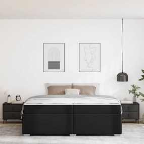 Ágykeret Fekete 200 x 200 cm Műbőr