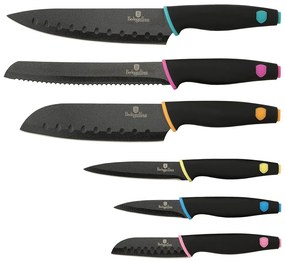 6-részes rozsdamentes acél konyhai kés készlet BLACK 20923