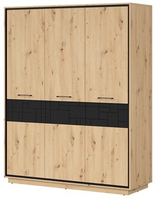 Ruhásszekrény Pont SZF3D2E (artisan tölgy + matt fekete). Akció -18%. 1063044