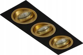 Mozgatható Lámpatest GU10 MR16 Fekete Arany Tripla