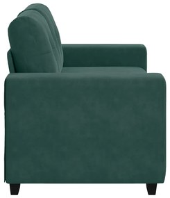 sötétzöld bársony loveseat kanapé 120 cm