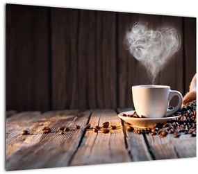 Kép - Kávé idő (üvegen) (70x50 cm)