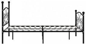fekete fém ágykeret lécezett ágyráccsal 120 x 200 cm