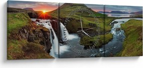 Kép - Kirkjufell naplementében (órával) (90x30 cm)