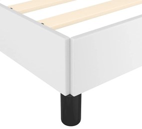 fehér műbőr ágykeret fejtámlával 90 x 200 cm
