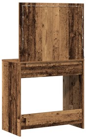 LED világítással ellátott sminktükör Öreg fa 78,5x41x135 cm