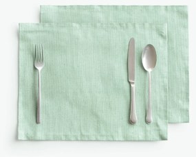 Goldea lenvászon keveréket tartalmazó reggeliző alátét - világos menta - 2db 30 x 40 cm