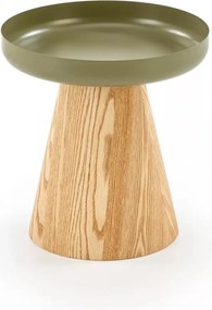 Gina kerek dohányzóasztal 40 cm - natúr / zöld