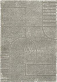 200x290 cm Bolyhos Kétszintes Szürke Vonalas Szőnyeg