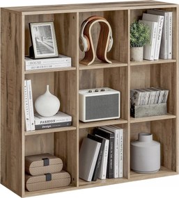 Padlóra szerelhető könyvespolc 9 polccal, állítható magasság 97,5cm