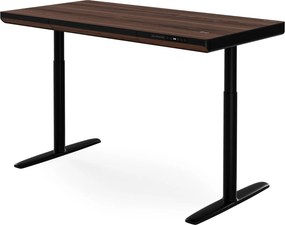 Elektromos ülő-álló íróasztal fiókkal és Qi vezeték nélküli töltővel fekete/dió, 1400 mm: ELLIS