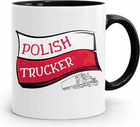 Teherautó Sofőrnek Tira Bögre Fekete Ajándék, fényképes nyomattal