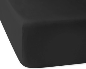 Szatén gumis lepedő 200x220 fekete