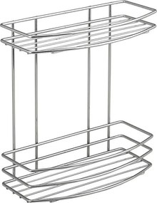 Aqualine - Kétszintes zuhany fali polc KRÓM LINE fényezett króm