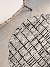 Fekete-krémszínű kerek kültéri-beltéri szőnyeg ø 160 cm Haringey Crouch – Ted Baker