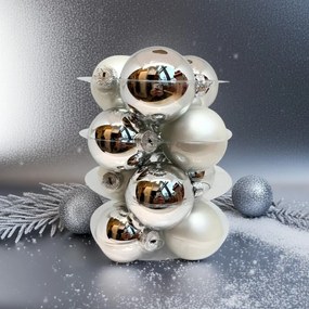 Silver ezüst üveg karácsonyi gömb szett 12*6cm