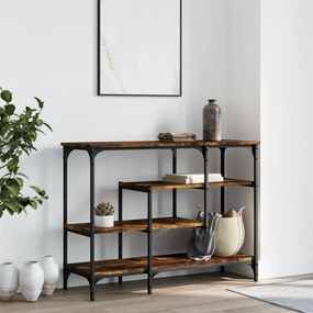 füstös tölgy színű tálalóasztal polcokkal 100 x 35 x 75 cm