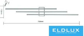 UNIVERSO Fali lámpa 23w 1840lm 4000k IP20 Fekete 720x110x50mm