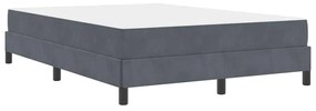Boxspring ágy matraccal Sötétszürke 140 x 190 cm Bársony