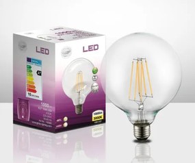 Globo 10586 Fényforrás LED átlátszó, GLOBE LED Filament, Ø:125, H:175, tartozék: 1xE27 LED 8.5W 230V, 1000lm, 3000K