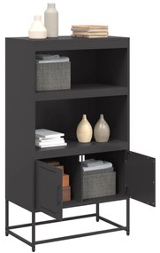 vidaXL fekete acél magasszekrény 68,5x38,5x123,5 cm