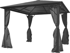 vidaXL alumínium kerti pavilon antracitszürke függönnyel 300 x 300 cm