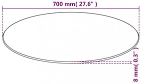 edzett üveg asztallap kerek 700 mm