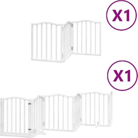vidaXL fehér nyárfa 9 paneles összecsukható kutyakapu ajtóval 450 cm
