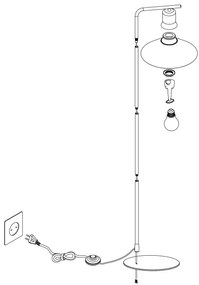 Eglo 99513 - Állólámpa ABREOSA 1xE27/28W/230V