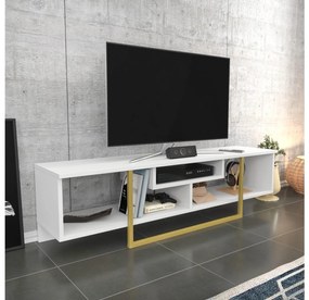 TV asztal/Szekrény Aslana 150 (fehér + arany) . 1101388