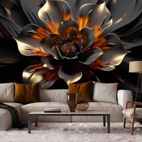 Gario Fotótapéta Fekete és arany lótuszvirág Anyag: Vlies, Méret: 300 x 210 cm