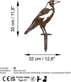 Bird fém kerti dísztárgy, 46×32 cm – TR565TNL1287