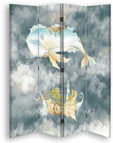 Gario Paraván Repülo bálna és hajó éjjel Méret: 145 x 170 cm, Kivitelezés: Klasszikus paraván