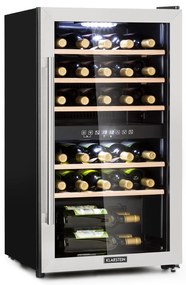 Klarstein Vinamour 29D, borhűtő, 2 zóna, 80 liter, 29 palack, 5 - 22 °C, érintésvezérlés