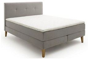 Világosszürke boxspring ágy 160x200 cm Stockholm – Meise Möbel