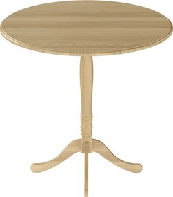 HOMCOM 80 cm kerek étkezőasztal 4 személyes, acéltalpazat, modern, natúr fa hatás | Aosom