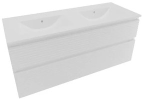 Naturel Savona Fürdőszobaszekrény mosdóval, 2 fiókos 118x53x44,8 cm fényes fehér SAVONA2120BI