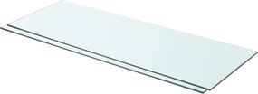 vidaXL 2 db átlátszó üveg paneles polc 80 x 30 cm