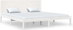 vidaXL fehér tömör fenyőfa ágy matrac nélkül 200 x 200 cm