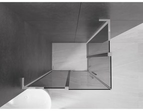 Mexen Velar L Duo, zuhanykabin tolóajtóval 90 x 80 cm, 8mm szürke üveg, króm, 871-090-080-02-43-01