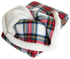 B.E.S. Petrovice Beránková takaró Buffalo Károfehér-piros, 150 x 200 cm