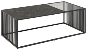Fekete dohányzóasztal üveg asztallappal 60x120 cm Strington – Actona