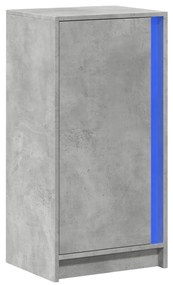 betonszürke szerelt fa tálalószekrény LED-del 42,5 x 34 x 85 cm