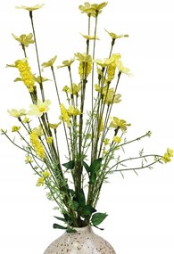 Művirág ágak vázába, 69 cm magas, élethű mezei virágok, sárga